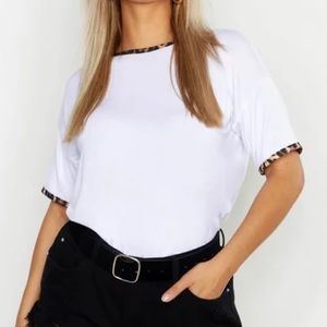 Plus Leopard Print Ringer Top